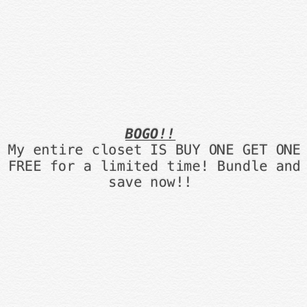 BOGO SALE!